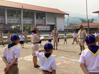 กิจกรรมเดินทางไกลลูกเสือสำรอง ของนักเรียนชั้นประถมศึกษาปีที่ 1-3