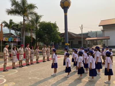 กิจกรรมเดินทางไกลลูกเสือสำรอง ของนักเรียนชั้นประถมศึกษาปีที่ 1-3